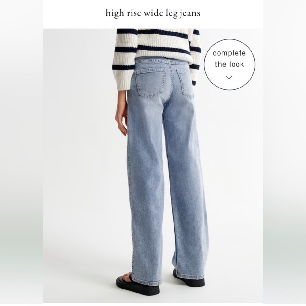 Abercrombie kids, High Rise Wide Leg Jeans - Light Blue